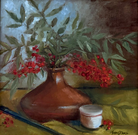 Evergreen and Berry Red by Averill Jones