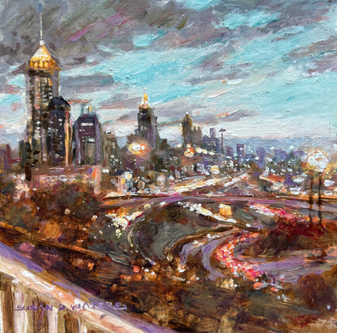 "Atlanta by Night; Balcony Room" by Susan D. Waters